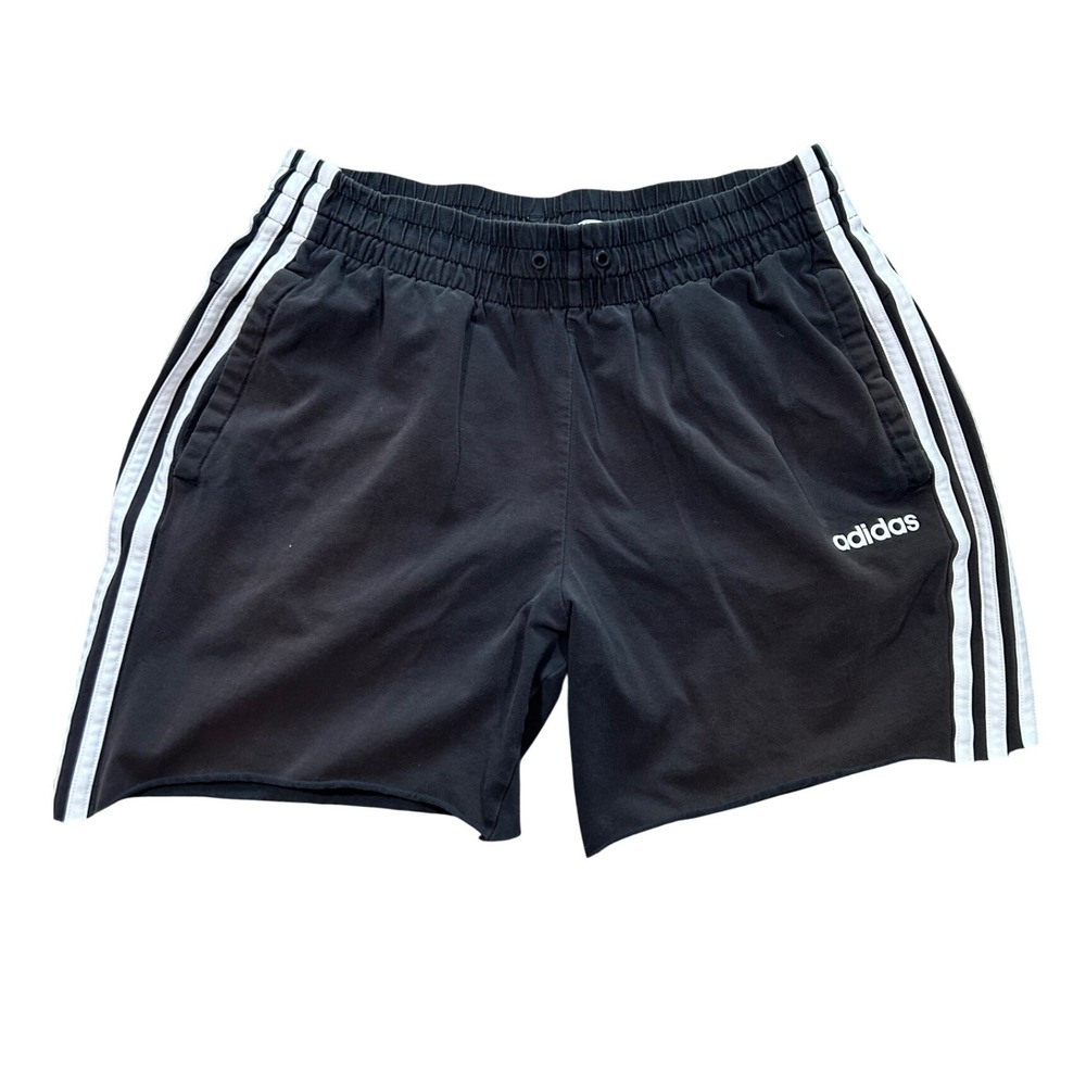 Adidas Black Stripe Athletic Shorts M Lounge Workout Classic Gym